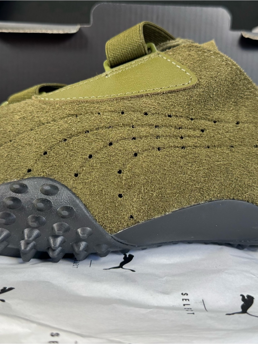 Puma Olive Green Suede Athletic Shoes